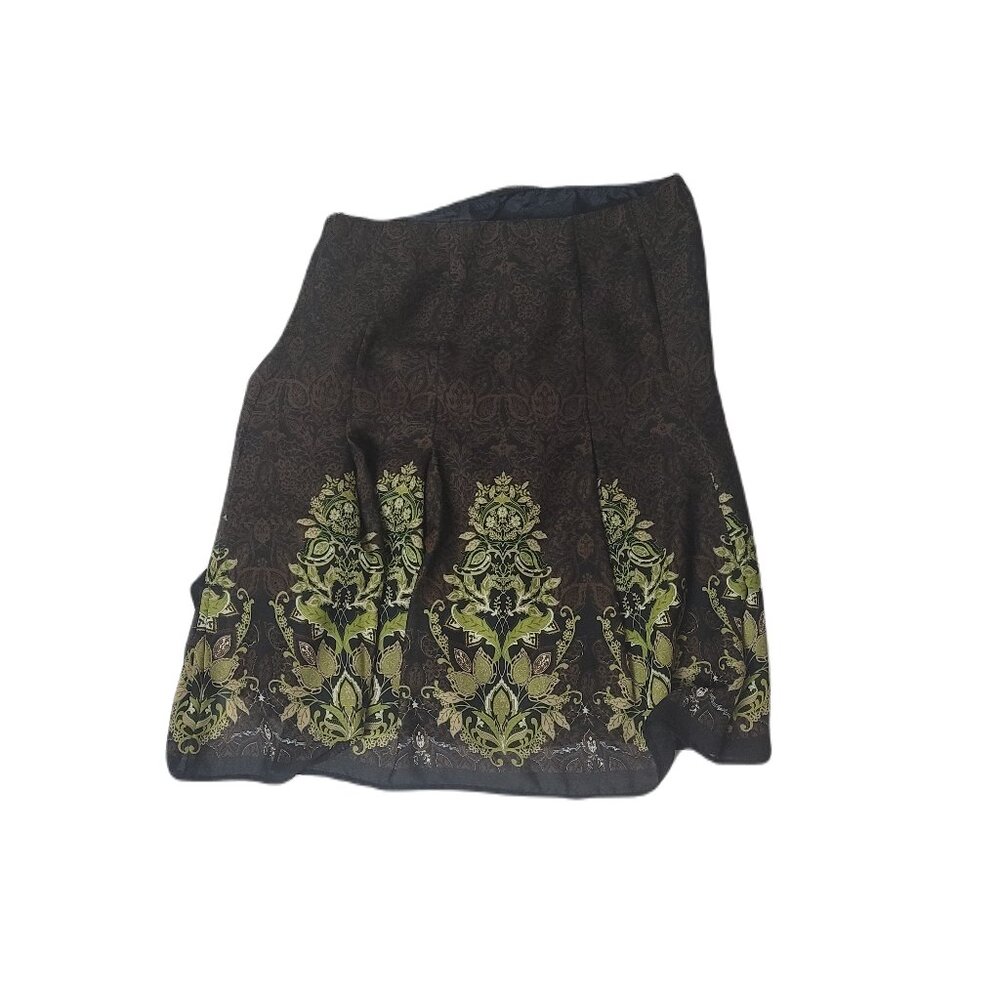 Molly & Maxx Skirt size /12 Brown/Green Floral - Picture 2 of 3